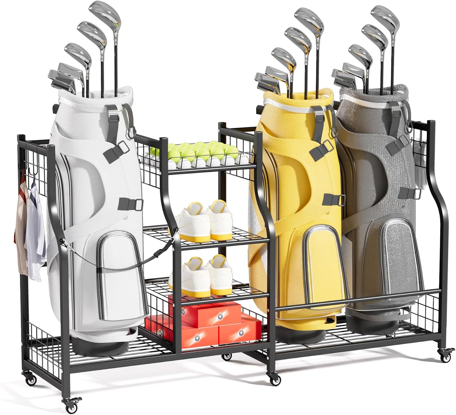 Golf Equipment Garage Storage - حامل حقيبة الجولف للتخزين، منظم متين