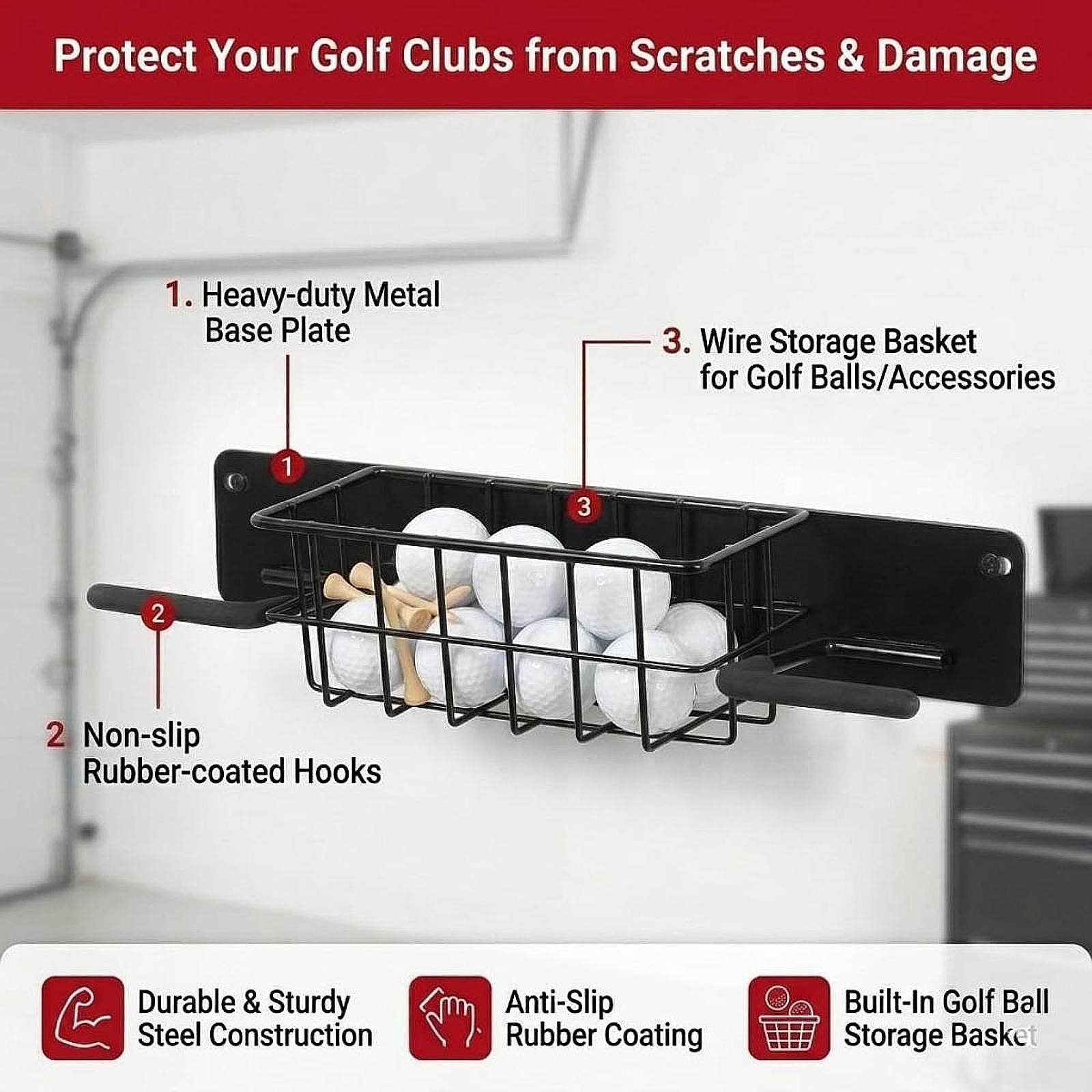 حامل جداري لتوفير المساحة لمعد - مراجعة Golf Equipment Garage Storage وسعره