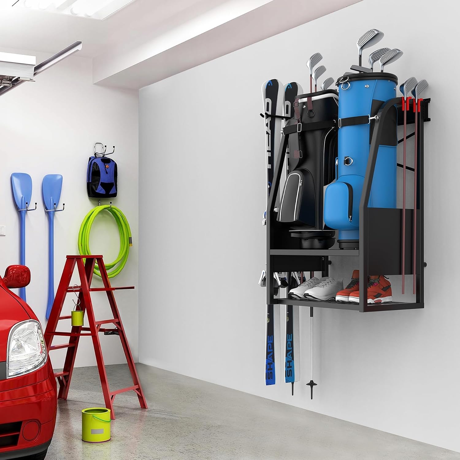 منظم حقائب الجولف المثبت على ا - مراجعة Golf Equipment Garage Storage وسعره