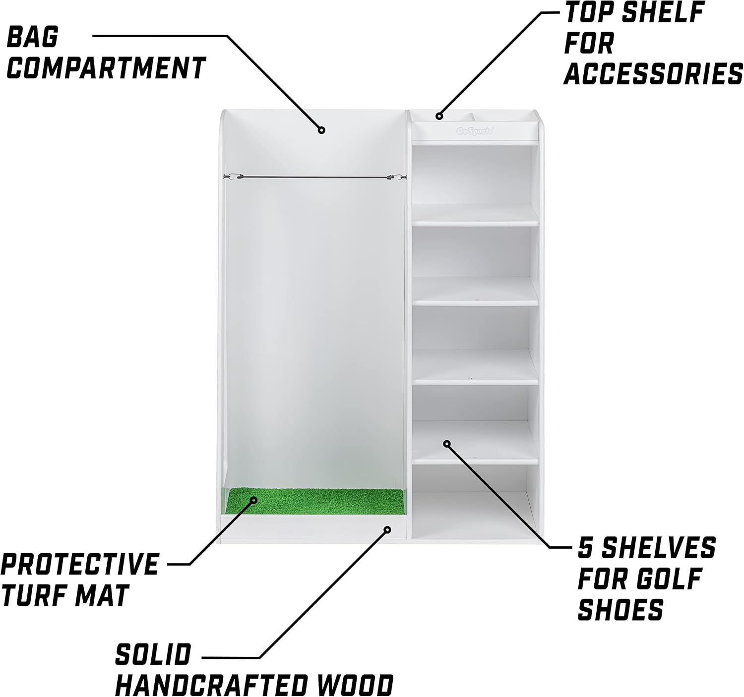 رف تخزين خشبي فاخر لحقائب الجو - مراجعة Golf Equipment Garage Storage وسعره