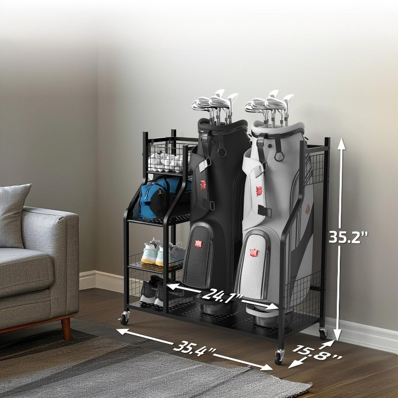 رف تخزين حقائب الجولف، حامل عر - مراجعة Golf Equipment Garage Storage وسعره