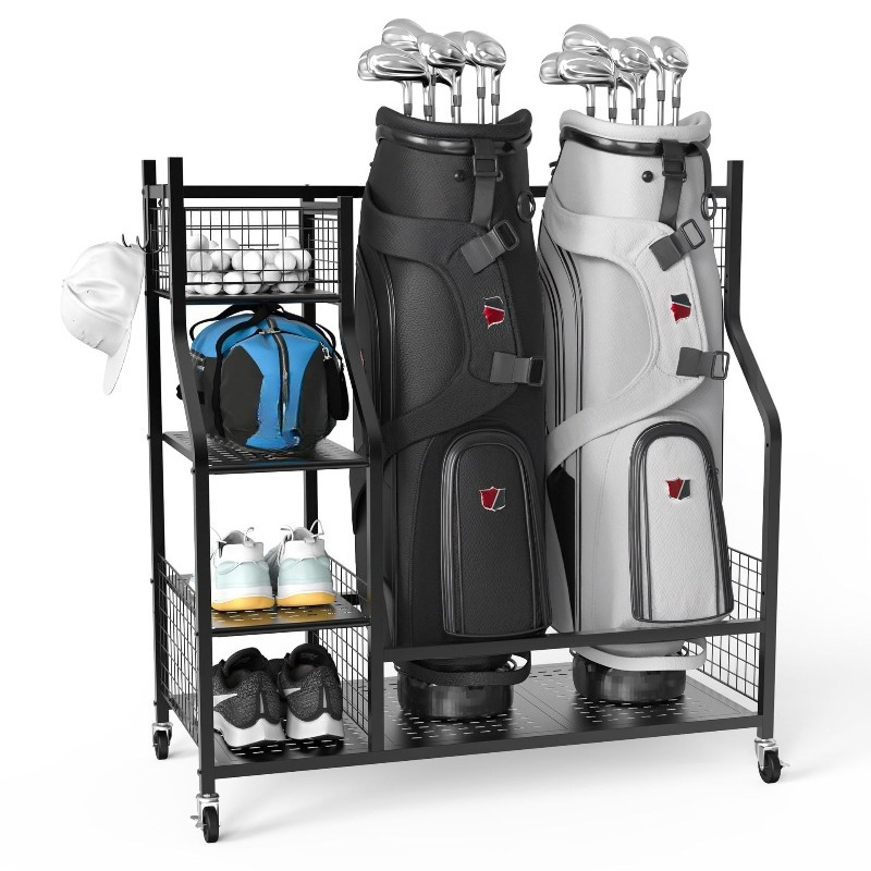 رف تخزين حقائب الجولف، حامل عر - مراجعة Golf Equipment Garage Storage وسعره