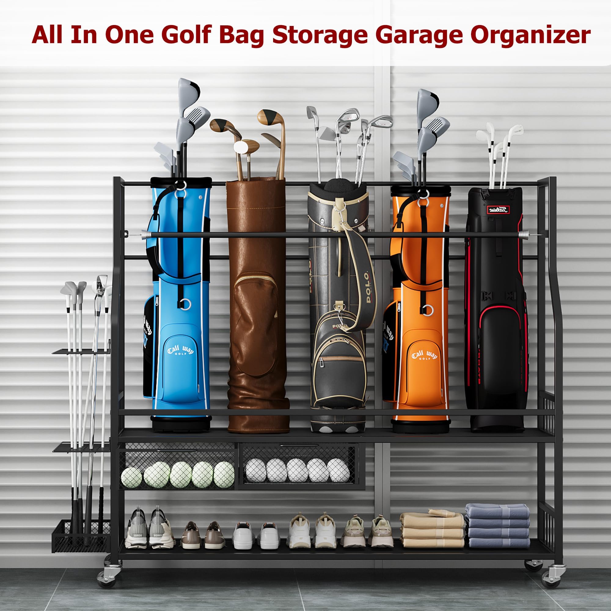منظم تخزين حقائب الجولف للمرآب - مراجعة Golf Equipment Garage Storage وسعره