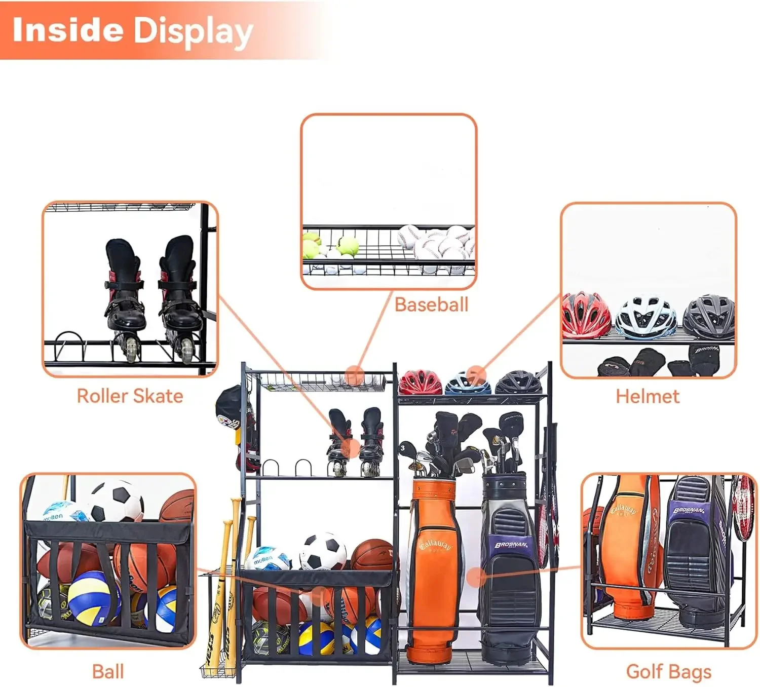 منظم معدات رياضية للجراج، حامل - مراجعة Golf Equipment Garage Storage وسعره