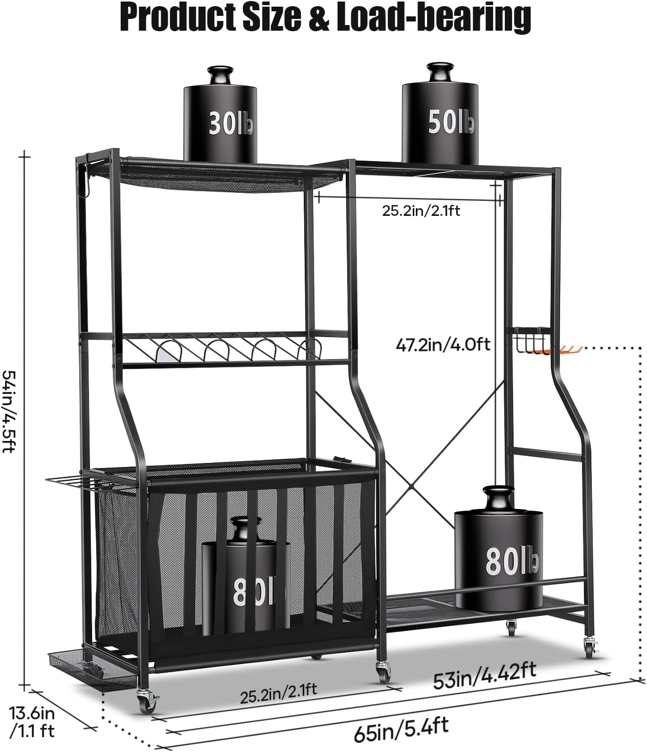 منظم معدات رياضية للجراج بعجلا - مراجعة Golf Equipment Garage Storage وسعره